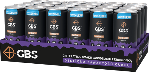 Kawa GBS w puszcze o smaku jagodzianki, zgrzewka 24 szt.