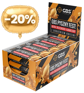 24 x Baton GBS®, Z dodatkiem kofeiny, 24 x 40 g, Orzechowo-karmelowy