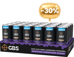 Caffè latte Zgrzewka, W puszce, 24 x 250 ml, Jagodzianka